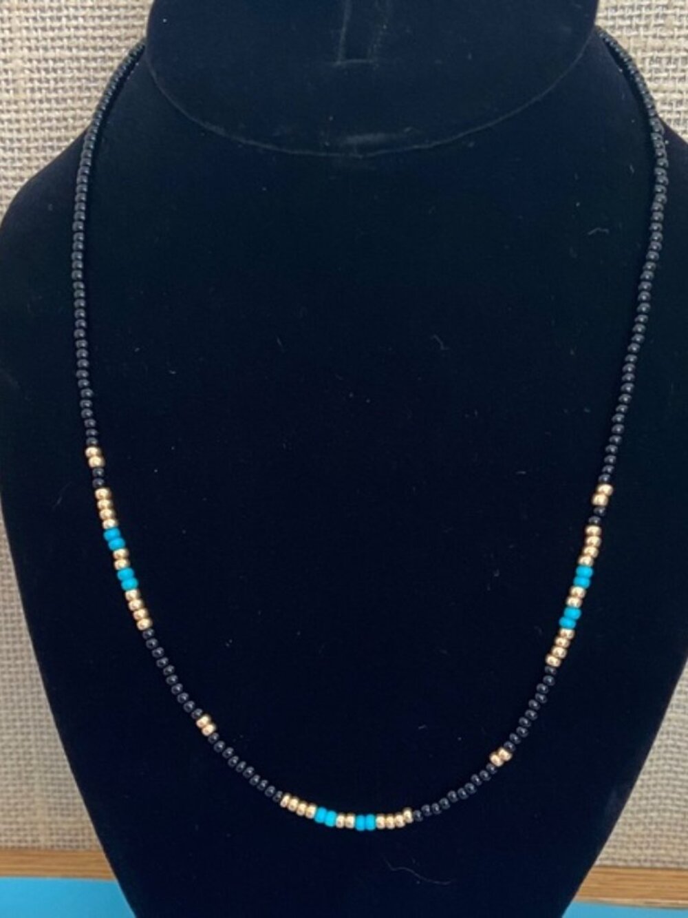 Elegant Black and Gold Beaded Necklace